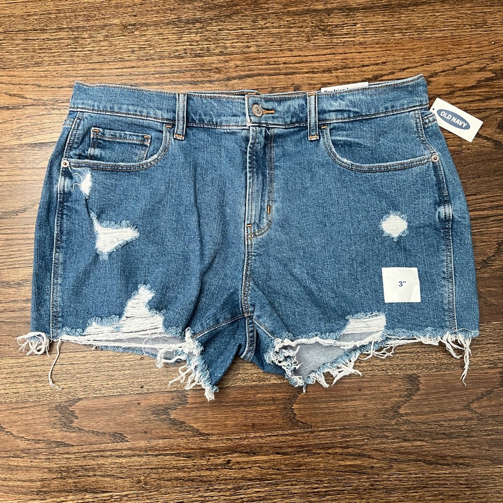 Distressed Boyfriend Jean Shorts